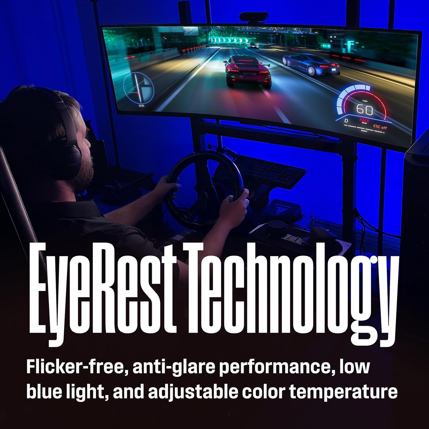 Westinghouse 49 Inch Curved Gaming Monitor, UWDQHD(5120 x 1440P), 3000:1 Contrast Ratio, 124% sRGB, 120Hz, 1800R, AMD FreeSync, Eyecare, Built-in Speakers, Tilt/Height/Swivel, HDMI, DisplayPort, USB-C