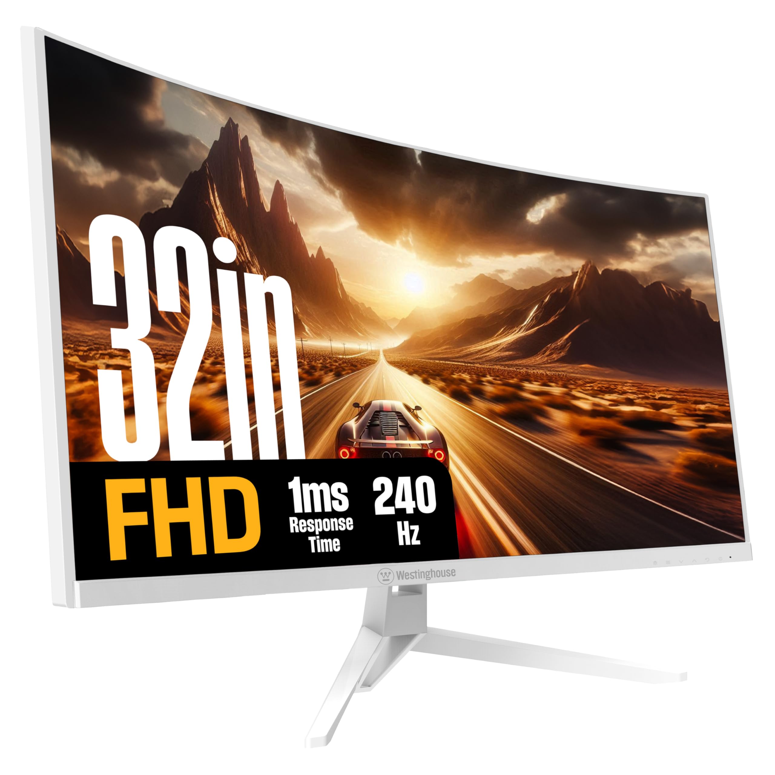 Westinghouse 49 Inch Curved Gaming Monitor, UWDQHD(5120 x 1440P), 3000:1 Contrast Ratio, 124% sRGB, 120Hz, 1800R, AMD FreeSync, Eyecare, Built-in Speakers, Tilt/Height/Swivel, HDMI, DisplayPort, USB-C